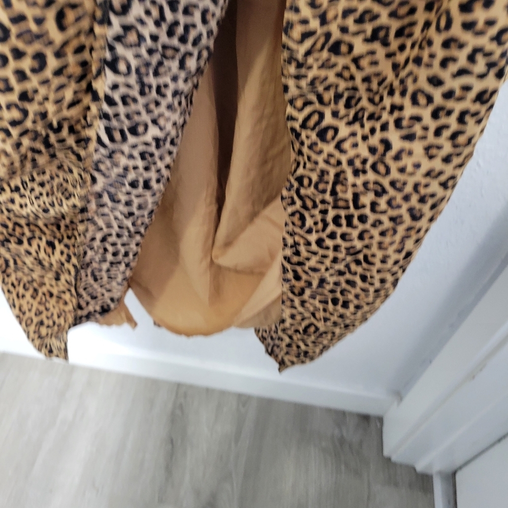 J Crew Elena Leopard Crepe De Chine Puff Sleeve Dress Size XS CD517 - Picture 8 of 10